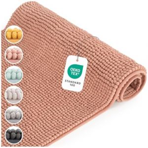 Blumtal - Tapis De Bain Certifi&eacute; Oeko-TEX - Tapis De Bain Antid&eacute;rapant et Absorbant - Carpette De Douche Chenille Moelleuse - Carpette De Douche Douce et Facilement Lavable - 50x80 cm - Rose Poudr&eacute; (Everbrent, neuf)
