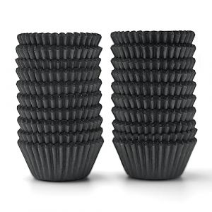 Caissette Muffins Papier Mini,400 pièces Noir,Caissettes Cupcake,Parchemin & Résistant à la Graisse,La fête,Mini Taille (BakeChoice, neuf)