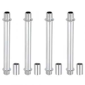 PATIKIL Kit Tige de Lampe à Tube Droit, 4 Ensemble M10 Acier au Carbone 100mm(3.94") Long Tige Filetée à Double Extrémité avec Écrous D'Accouplement Connecteur à Manchon, Argenté (PATIKIL UK, neuf)