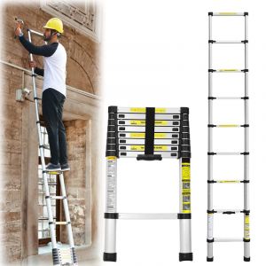 Randaco 2.6M &Eacute;chelle T&eacute;lescopique Aluminium, &Eacute;chelle Multifonction, T&eacute;lescopique Multi-Fonction Echelle, &Eacute;chelle Portable, Antid&eacute;rapante, S&ucirc;re et Solide, Charge Max 150KG (Webeco Business shop, neuf)