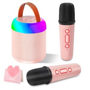 IGUGI Micro Karaoke Enfant avec 2 Micro sans Fil Bluetooth,Cadeau Fille 3-12 Ans,Bluetooth Portable avec Effets de Changeur de Voix et Lumi&egrave;res LED,pour Enfant Adulte Fille Cadeau Chanter (HADALA YYDS Kft., neuf)