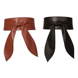 FEOYA Ceinture large pour femme - Ceinture à nouer - En cuir - Pour vêtements, vêtements de mode, Set A, 247cm(Passt Tailenumfang 72-100cm) (PYOUEU, neuf)