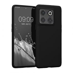 kwmobile Housse Compatible avec OnePlus 10T 5G Coque - Housse de téléphone Protection Souple en Silicone - Noir Mat (SX-Commerce, neuf)