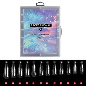 Formes transparentes à double ongles - Moule à ongles en gel - Couverture complète - Embouts d'ongles avec échelle - Outils de manucure - Formes transparentes à double ongle - Couverture complète - (guangzhoujucikejiyouxiangongsi, neuf)