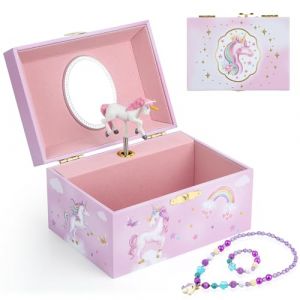hombrima Bo&icirc;te &agrave; bijoux de musique, bo&icirc;te de r&eacute;ception de bijoux de musique avec jeu cadeau de ballerine tournante pour filles enfants filles (AnYing EU, neuf)