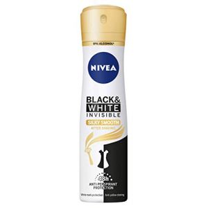 NIVEA Black & White Silky Smooth Spray anti-transpirant (150 ml), d&eacute;odorant anti-transpiration 72 heures, pas de taches sur les v&ecirc;tements noirs et blancs, id&eacute;al apr&egrave;s le rasage (Nikilko2017, neuf)