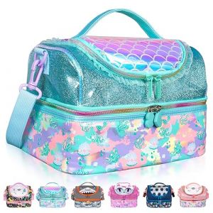 PinkSheep Sac Isotherme Repas Enfant Double &Eacute;tage, Sac &agrave; Go&ucirc;ter avec Sangle R&eacute;glable, Grand Format pour Gar&ccedil;ons et Filles (Sir&egrave;ne) (Pink Sheep, neuf)