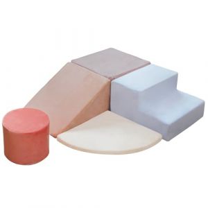 BanaSuper Jeu de Motricit&eacute; Enfant | Parcours Motricit&eacute; | Blocs Mousse &Eacute;ducatifs avec Velcro | Structure d'escalade Antid&eacute;rapante | Jouets d'escalade | Design Lavable & S&eacute;curit&eacute; Renforc&eacute;e (Bleu Rose) (Mocosy, neuf)