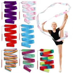Cokaca 7 Pi&egrave;ces Rubans de Danse, Ruban Gymnastique Enfant de 2 m, Ruban Grs avec Baguette Rotative, Id&eacute;al pour la Gymnastique Artistique, la Danse Enfant, Les Spectacles ou Cadeau d&rsquo;Anniversaire (IONI DEVELOPMENT S.R.L., neuf)