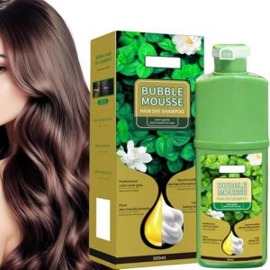Mousse Colorante Cheveux,Coloration Mousse,Hair Dye Shampoo,Shampoing Moussé Bulle,Moussé Naturelle Pour Cheveux Végétaux,Teinture Chéveux Homme,Pour Couverture Des Chevéux Gris (Café) (FEIBAO&-Wu, neuf)