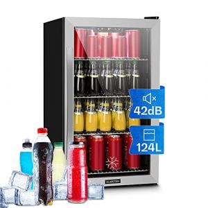 KLARSTEIN Mini Frigo de Chambre et Bureau pour Boisson, Petit Frigo Silencieux, Refrigerateur Mini Bar 124L, Petit R&eacute;frig&eacute;rateur Camping, &Eacute;tag&egrave;res R&eacute;glables pour le Vin, Cannette, Beer Fridge4 (Klarstein France, neuf)