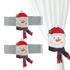 SULIUDAJI 2 Pz Embrasses pour Rideaux de No&euml;l Bonhomme Neige P&egrave;re No&euml;l Boucles de Rideaux No&euml;l Porte Clip Rideau D&eacute;cor Sangle de Rideau R&eacute;glable pour Chambre D&eacute;coration (UAB WSVLKE LT, neuf)