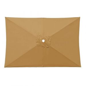 HonunGron Auvent De Remplacement pour Parasol de Terrasse Rectangulaire 3 x 2 m 6 Baleines Toile De Parasol Rectangulaire Remplacement Pour Cour, Jardin, Plage, Protection UV 30+ (Kaki) (HonunGron, neuf)