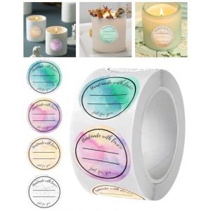 HUVZOR 1 rouleau Etiquettes Autocollantes Bocaux, 500 Pi&egrave;ces &Eacute;tiquettes &agrave; Confiture, pourPots De Confiture, Pots &agrave; &eacute;Pices, Bouteilles et Cadeaux d'Action de Gr&acirc;ce (Volumetech OU, neuf)