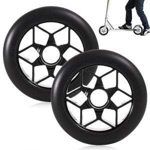 Stunt Lot de 2 roues de rechange pour trottinette Stunt - 110 mm - 88A - Avec roulements ABEC-9 - Noyau &agrave; rayons en aluminium - Compatible avec toutes sortes de scooters (noir) (zhouxutao, neuf)