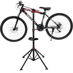 IPEB Pied d'Atelier V&eacute;lo Professionnel, Banc de Travail R&eacute;glable en Hauteur - Support de R&eacute;paration Pliable avec Plateau &agrave; Outils - Pince Pivotante &agrave; 360 Degr&eacute;s - Pour la Plupart des V&eacute;los - Noir (Yunty Store UK, neuf)