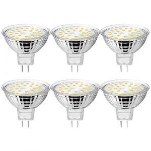 UYHGO Ampoule GU5.3 LED, MR16 LED 12V AC/DC Blanc Froid 6000K,5W Equivalent &agrave; 50W Lampe Halog&egrave;ne, 120&deg; Angle Faisceaux, &Oslash;50mm Non Dimmable, lot de 6 (Xinlingyue EU, neuf)