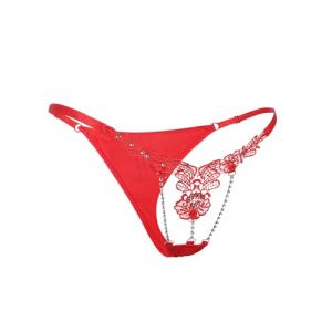 comeondear G-String Ficelle Femme String Chic sous Vetements Feminins Grande Taille Culotte Tanga Dentelle Stretch Slip Taille Basse String Underwear Thong T-Back(5109Rouge,XXL) (ComeonDear, neuf)