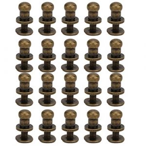 Tnfeeon Jeu de Vis &agrave; Rivets, Cuivre de Haute qualit&eacute;, Construction Robuste, Petite Taille &ndash; Id&eacute;al pour l'artisanat du Cuir, la R&eacute;paration de Sacs, la D&eacute;coration de Chaussures (T&ecirc;te de moine bronze (Ovalat, neuf)