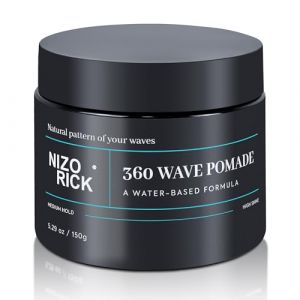 NIZORICK Men's 360 Wave Pomade 150g,Cire Cheveux Homme,&agrave; Base D'Eau,Pommade Coiffante Pour Cheveux Ondul&eacute;s,Non Grasse, Tenue Forte Et Ondulations Superpos&eacute;es,150 G/5,29 Oz ﻿ ﻿ (Nizorick, neuf)