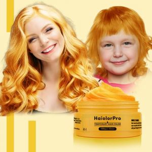 HaiolorPro Jaune Doré Cire Colorante Cheveux Homme et Femme, Gel Spray Colorant Cheveux pour Enfants, Maquillage de Coloration Temporaire Cheveux Fêtes ou Cosplay (Jaune Doré) (HaiolorProDirect, neuf)