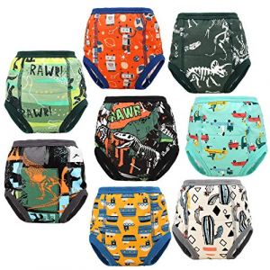 FLYISH DIRECT Culotte Apprentissage Propret&eacute; Garcon, Culotte d Apprentissage Imperm&eacute;able, Lot de 8, 5T, Dinosaure Vert (Flyish Direct EU, neuf)