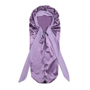 Vocdikficy Bonnet de Couchage pour Femme, Cheveux Tressés à Longue Queue, Bonnet de Nuit, Bonnet de Douche pour Sauna, Bonnet de Bain, Facile à Utiliser, Haute Qualité, Violet Fumé (lyvnbz, neuf)