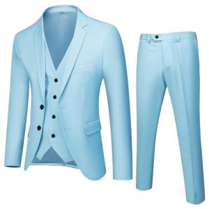 Générique Costume Adolescent Garçon 10-18 Ans Ensemble Enfant Ado Garçon 3 Pieces Slim Fit Complète Graduation Cérémonie Mariage Fête Formelle Smoking élégant Veste + Gilet + Pantalon (LIBJDI, neuf)
