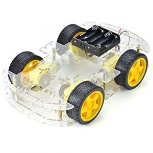 DollaTek Encodeur Intelligent de Vitesse de kit de ch&acirc;ssis de bo&icirc;te de Batterie de Voiture de Robot de Moteur pour Arduino - Quatre pneus (DollaTek, neuf)