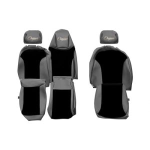 F-CORE Housses de Siege furgon compatibilité pour Renault TRAFIC III 03.14-12.23 Sièges 1+2 Gris (F-CORE, neuf)