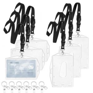 6 Pcs Porte Badges Plastique avec Lanyard - pour Cartes de Proximit&eacute;, Cartes de Cr&eacute;dit, Cartes d'Identit&eacute; et Cartes, Carte de Busit&eacute;，Porte Carte Bus (6 Pcs Lanyard) (Pailewei, neuf)