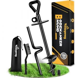 Piquet de Rotation Professionnel pour Chien Jusqu'&agrave; 100 KG, Mise &agrave; Niveau Piquet pour Chien Syst&egrave;me Antirouille, Ancrage Sol Dur Chien avec Rotation &agrave; 360&deg;, Mat&eacute;riel Camping avec Un Pinceau (Lilochi, neuf)