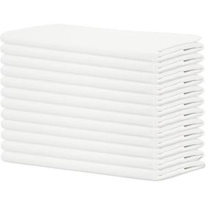 Sweet Needle - Paquet de 12 - Serviettes de Table surdimensionn&eacute;es 100% Coton 45 CM x 45 CM (18 po x 18 po), Blanc - Tissu &eacute;pais pour Une Utilisation Quotidienne avec Coins arrondis (Sweet Needle, neuf)