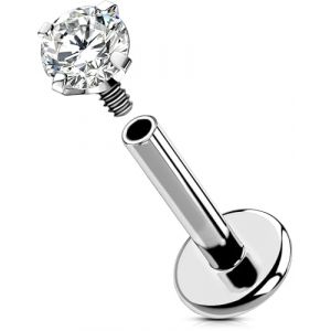 OUFER Body Piercing Piercing hélix, labret, monroe, 16 g en titane interne, tragus, conque, bijoux de cartilage en zircone transparent (OUFER Body Piercing, neuf)