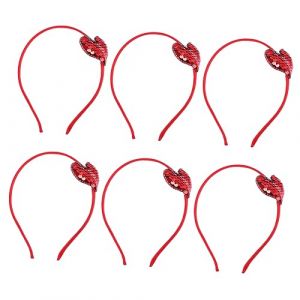 Didiseaon 6 Pièces Bandeau Saint Valentin Décor De Coeur Déguisement Pour Bande De Cheveux De Coeur De Sequin Bandeaux Pour Hommes Bandanas Cœur Accessoires Pour Cheveux Pailletés Rouge Fer (Merkowski, neuf)