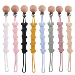 yrozvw Lot de 3 clips personnalis&eacute;s en silicone pour t&eacute;tines, clips de dentition en une seule pi&egrave;ce pour gar&ccedil;ons et filles, clips en silicone pour b&eacute;b&eacute;s (Y-avocado, neuf)