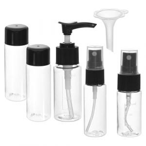 Abaodam Flacon Distributeur Cosm&eacute;tique Rechargeable 1 Pi&egrave;ce Noir 30 Ml, Bouteilles de Voyage en Plastique L&eacute;g&egrave;res, Flacon Pulv&eacute;risateur &agrave; Brume Fine, Kit Maquillage Voyage pour Lotion, (Naralimn, neuf)