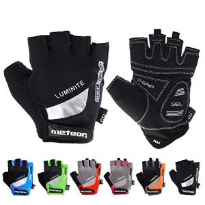meteor Enfants Gants de Vélo Garçons Filles Cyclisme VTT Demi-Doigts Antidérapant Mitaines de Sport Antichoc Respirant Courts pour Bicyclette Réglables Scooter Paire de Gant (meteorsport, neuf)