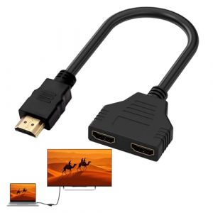 Adaptateur Double HDMI, Prise HDMI Double, Dédoubleur HD MI, Switch HD MI 1 Entrée 2 Sorties, Repartiteur HDM I, Splitter HD MI, Commutateur H DMI 2 Ecrans,Ne Supporte Pas L'utilisation Simultanée (SUSAN ALICE MORROW-, neuf)