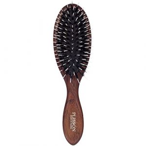 Plisson - Brosse à Cheveux Pneumatique pour Femmes et Hommes, Petit Modèle - Brosse Traditionnelle, Bois Naturel, Pur Poils de Sanglier, Picots en Nylon - Fabrication Française (Brossier1808, neuf)