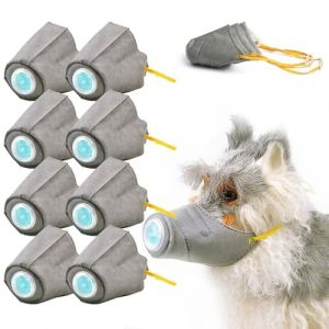Wryhaul Masque pour Chien, Masque filtrant à air Respirant réutilisable pour Chien 3/8 pièces, Masque à gaz pour Chien, Masque respiratoire pour Chien, Masque Anti-fumée pour Chien (L,8PCS) (WRYHAUL - FR SHOP, neuf)