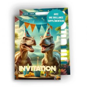 Edition Colibri Cartes d&rsquo;invitation anniversaire dinosaures &ndash; 10 cartes A6 &agrave; remplir | Invitations rigolotes pour enfant, f&ecirc;te T-Rex, gar&ccedil;on, fille (Edition Colibri, neuf)
