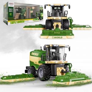 PENGBU RC Moissonneuse batteuse télécommandée pour Enfants - Tracteur telecommandé Enfant 2,4 GHz - Broyeur de maïs avec Son/lumière/Spray (Esun Europe, neuf)