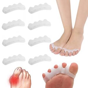 HONGECB Gel Séparateurs d'Orteil, Ecarteur Orteil, Separateur Orteil Hallux Valgus, Silicone Oignon Correcteur, Correcteur d'Orteil en Gel, Soulage La Douleur à l’avant-pied, 4 paire (Altear, neuf)