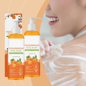 Gel douche au kaki, gel douche naturel au kaki pour les odeurs corporelles, savon déodorant - Doux et non irritant, gel douche hydratant et nettoyant en profondeur, routine fraîcheur (2PCS) (hangshengshangmao, neuf)