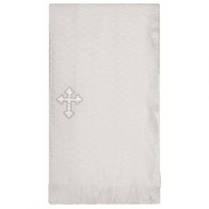 SOHOBABY ™ Mignon décoratif bébé garçon bébé fille baptême croix style châle (blanc/argent) (SOHO BABY LTD, neuf)
