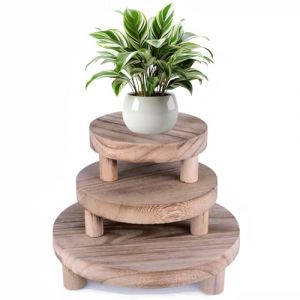Qivine 3 Pi&egrave;ces Tabouret Plante, 10/8/6 in Etagere Plantes Interieur Rond, Support Plantes Interieur en Bois, Facile a Monter et &agrave; Retirer, Tabouret Plante pour Maison Balcon Jardin Int&eacute;rieur (Gartwan, neuf)