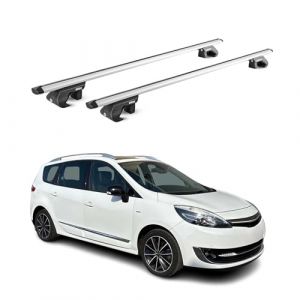 Barres de Toit transversales Compatible avec Renault Scenic III/X-Mod 2009-2016 Gris 2X (OMAC-GmbH, neuf)