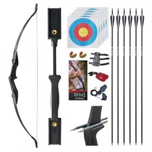 D&Q Arc de Chasse Adulte Tir à l'arc Arc Flèche Set 30Lbs 40Lbs pour Adulte Enfant avec papiers cibles Extérieur Sport Jeu de Chasse Cadeau Jouet (Noir, 40Lbs) (D&Q Archery Hunting Store, neuf)