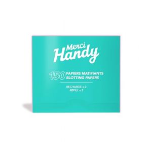 Merci Handy - Recharge Papier Matifiant 150 Feuilles - Absorption Sébum Instantanée - Feuilles Naturelles Chanvre & Thé Vert - Pour Tous Types de Peaux (Merci Handy, neuf)